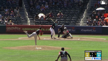 Sam Aldegheri In play, run(s) to Sterlin Thompson