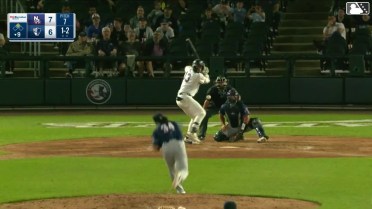 Coby Morales singles on a line drive to right fielder Jay Harry. Garrett Martin scores.