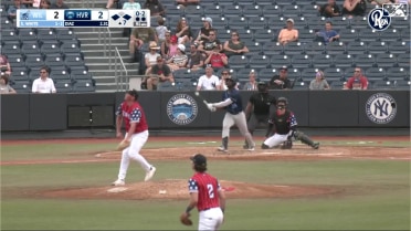 T.J White deposits home run to right field 