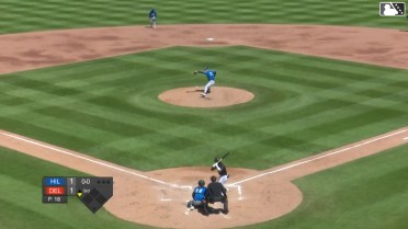 Jose Perez triples (2) on a ground ball to right fielder Yerlin Luis.
