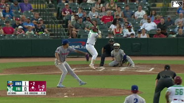 Marcus Lee Sang singles on a line drive to left fielder Junior Franco. Gleider Figuereo scores. Marcus Lee Sang to 2nd. Marcus Lee Sang advances to 2nd, on a fielding error by left fielder Junior Franco.