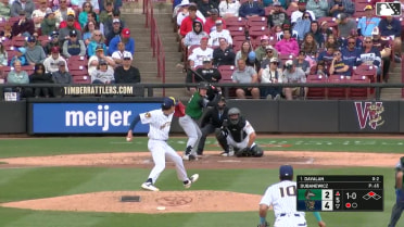 Charles Davalan singles on a ground ball to right fielder Josiah Ragsdale. Jose Izarra scores.