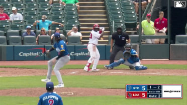Héctor Rodríguez homers (10) on a fly ball to right center field.