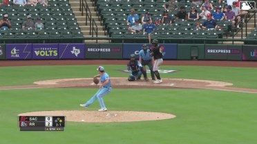 Osleivis Basabe doubles (10) on a sharp line drive to left fielder Trevor Hauver. Buddy Kennedy scores.