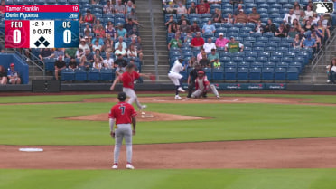 Derlin Figueroa homers (17) on a fly ball to center field.