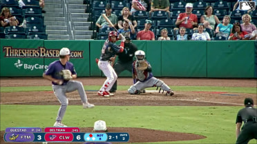 Nolan Beltran doubles (10) on a line drive to right fielder Byron Chourio. Will Vierling scores.
