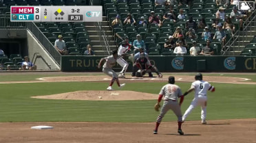 Darren Baker triples (1) on a ground ball to right fielder Joshua Báez. Mario Camilletti scores.