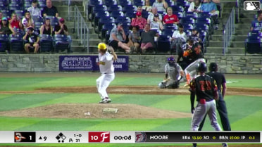 Edwin Amparo singles on a line drive to left fielder Jack Moroknek. DJ Layton scores. Joshua Liranzo scores.