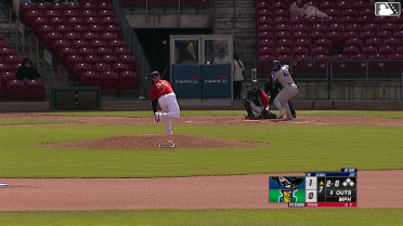 Jose Cerice triples (1) on a fly ball to center fielder Jacob McCombs.