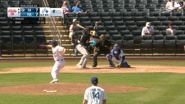 Tirso Ornelas doubles (4) on a line drive to center fielder Kendall George. Kai Roberts scores.