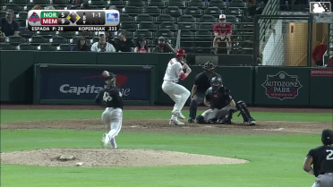 Matt Koperniak grounds into a double play, first baseman Jhonkensy Noel to shortstop José Barrero to first baseman Jhonkensy Noel. Leo Bernal scores. César Prieto out at 2nd. Matt Koperniak out at 1st.