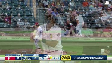 Jhosmmel Zue doubles (8) on a line drive to left fielder Elian Soto. Angel Ramirez scores.