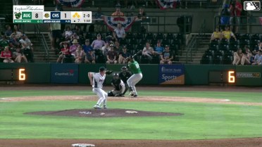 Michael Martinez homers (3) on a fly ball to left center field. Tanner Smith scores. Dallas Macias scores.