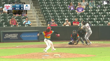 Jorge Alfaro triples (1) on a ground ball to right fielder Caden Kendle. Sam Kulasingam scores.