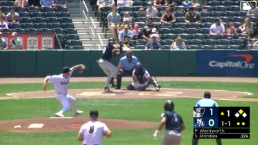 Coby Morales homers (14) on a fly ball to center field. Jace Avina scores.