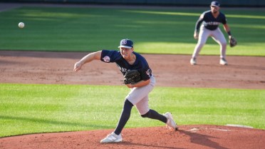 Cebert Fires Career-High Nine Strikeouts as Patriots Pummel Portland 7-2