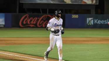 Fischer Records MiLB-Leading 36th Home Run, Shuckers Fall to Blue Wahoos