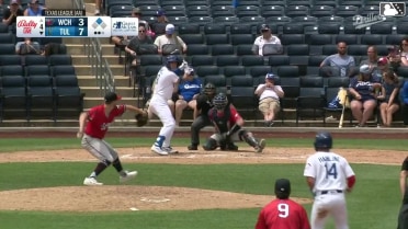 Chris Newell homers (9) on a fly ball to center field. Elijah Hainline scores.