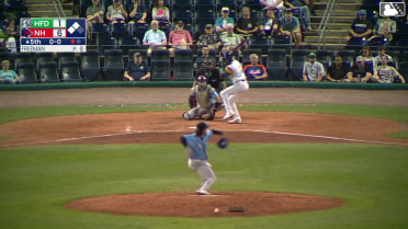 Jose Torres singles on a ground ball to left fielder Jorge Burgos. Jimmy Obertop scores. Cole Messina scores.