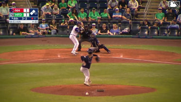 Aidan Longwell out on a sacrifice fly to right fielder Carter Cunningham. Andy Perez scores. Braylen Wimmer to 3rd.