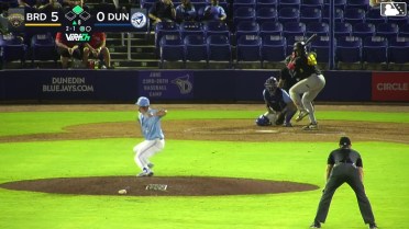 Murf Gray singles on a ground ball to center fielder Blaine Bullard. Dylan Palmer scores.
