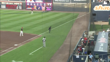 Yanquiel Fernández homers (22) on a fly ball to right field.