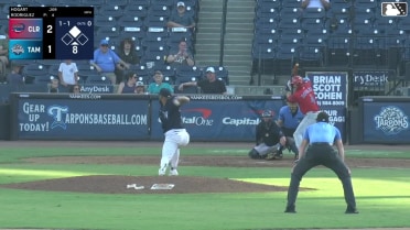 Jonathan Hogart homers (9) on a fly ball to left center field. Juan Villavicencio scores.