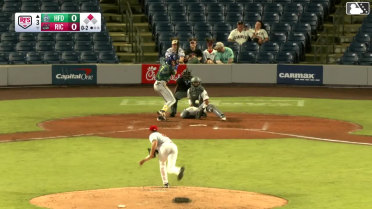 Andy Perez homers (5) on a fly ball to left center field. GJ Hill scores.