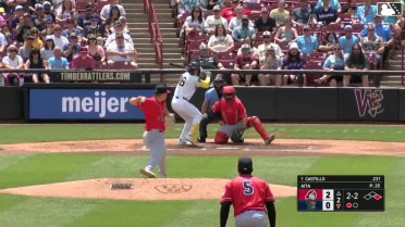 Luis Castillo homers (5) on a fly ball to center field. Daniel Dickinson scores.