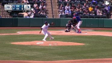 Kevin Alcántara homers (8) on a fly ball to left field. Pedro Ramírez scores.