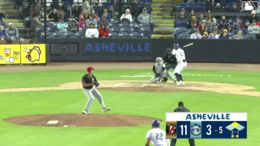 Chase Call doubles (5) on a sharp fly ball to right fielder Jake Steels. Jason Schiavone scores.
