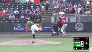 Nestor German In play, run(s) to Kristian Campbell