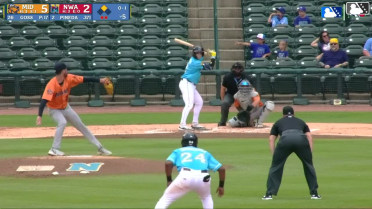 Jack Pineda singles on a ground ball to center fielder Ryan Lasko. Alberto Rodriguez scores.