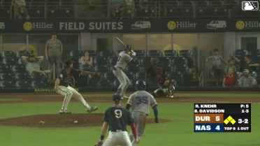 Logan Davidson out on a sacrifice fly to center fielder Luis Lara. Tre' Morgan scores.