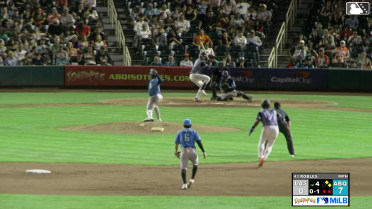 Sterlin Thompson homers (9) on a fly ball to right field. Adael Amador scores. Tyler Freeman scores.