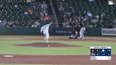 Ethan Workinger singles on a ground ball to center fielder Austin Overn. Ambioris Tavarez scores.