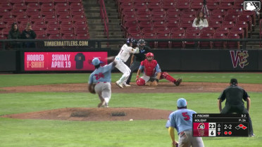 Andrew Fischer singles on a sharp line drive to right fielder Jose Cordoba. Juan Baez scores. Blayberg Diaz to 3rd.