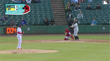 Axiel Plaz homers (6) on a fly ball to center field.