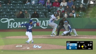 Bryce Rainer singles on a ground ball to left fielder Eduardo Quintero. Samuel Gil scores.