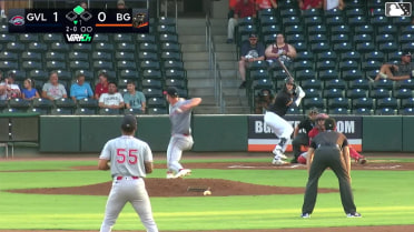 Nathan Flewelling singles on a sharp line drive to center fielder Skylar King. Tony Santa Maria scores.