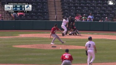 Dayan Frias doubles (8) on a sharp line drive to right fielder Joshua Palacios. Milan Tolentino scores. Cooper Ingle scores.