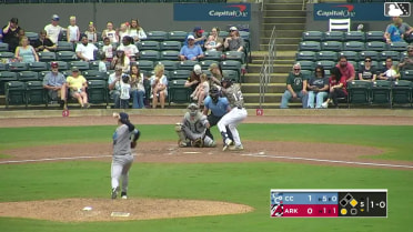 Josh Hood homers (2) on a fly ball to left field.