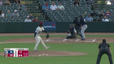 Luis Verdugo out on a sacrifice fly to center fielder Dylan Dreiling. Albert Fabian scores.