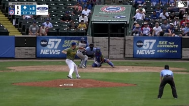 Tyriq Kemp singles on a line drive to left fielder Jose Escobar. Angel Acosta scores.