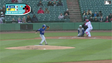 Devin Saltiban triples (2) on a fly ball to left fielder Yohairo Cuevas.