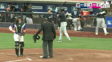 Jake Rucker out on a sacrifice fly to center fielder Druw Jones. Jose Salas scores.
