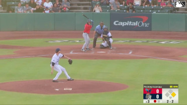 Garrett Spain called out on strikes and Maddux Houghton caught stealing 2nd, catcher Chris Sargent to shortstop Carson Tucker to catcher Chris Sargent.