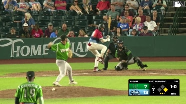 Eduardo Guerrero homers (4) on a fly ball to right field. Jose Meza scores.
