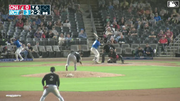 Elijah Dunham homers (1) on a fly ball to right field.