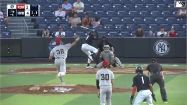 Roderick Arias out on a sacrifice fly to center fielder Eric Hartman. Josue Gonzalez scores.